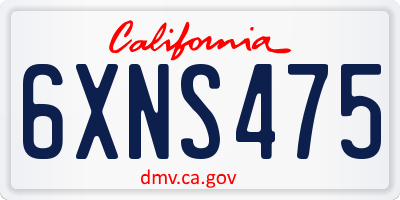 CA license plate 6XNS475