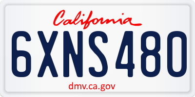 CA license plate 6XNS480