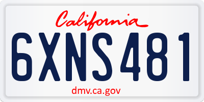 CA license plate 6XNS481