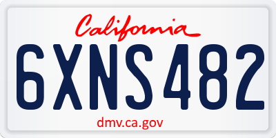 CA license plate 6XNS482