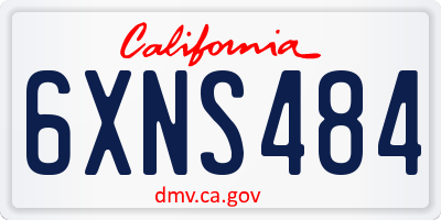 CA license plate 6XNS484