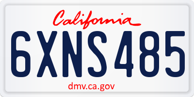 CA license plate 6XNS485