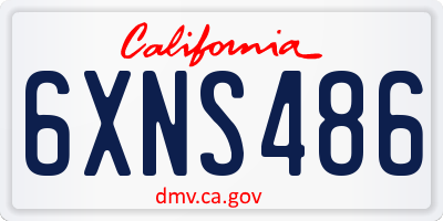 CA license plate 6XNS486