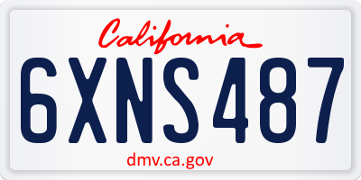 CA license plate 6XNS487