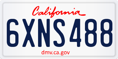 CA license plate 6XNS488