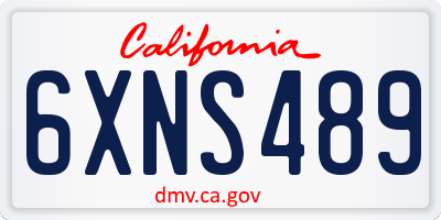 CA license plate 6XNS489