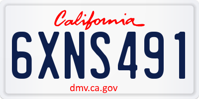 CA license plate 6XNS491