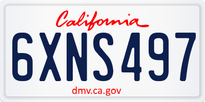 CA license plate 6XNS497