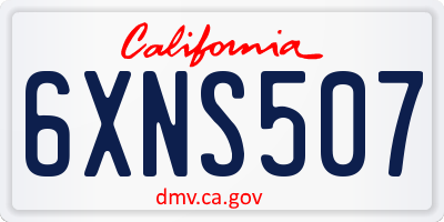 CA license plate 6XNS507