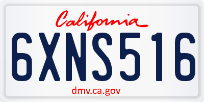 CA license plate 6XNS516