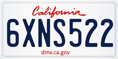 CA license plate 6XNS522