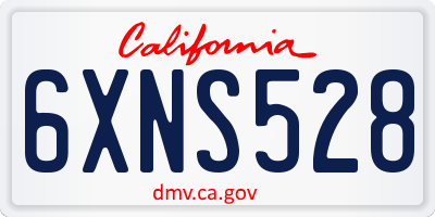 CA license plate 6XNS528