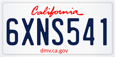 CA license plate 6XNS541