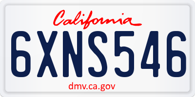 CA license plate 6XNS546