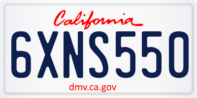 CA license plate 6XNS550