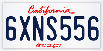 CA license plate 6XNS556