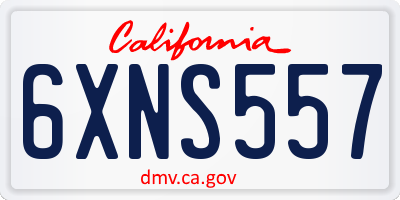 CA license plate 6XNS557