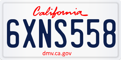 CA license plate 6XNS558