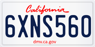 CA license plate 6XNS560