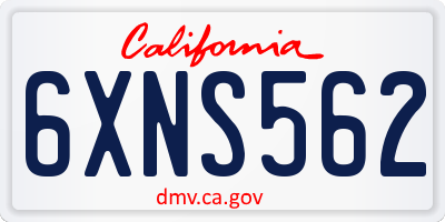 CA license plate 6XNS562