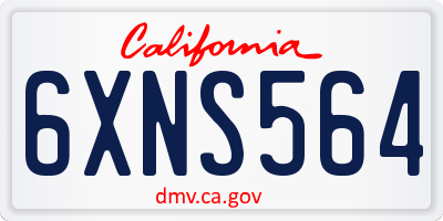 CA license plate 6XNS564