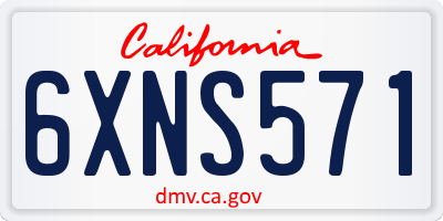 CA license plate 6XNS571