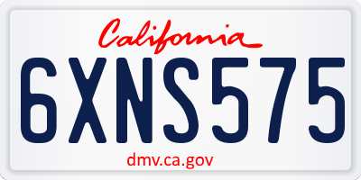 CA license plate 6XNS575