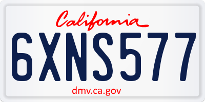 CA license plate 6XNS577
