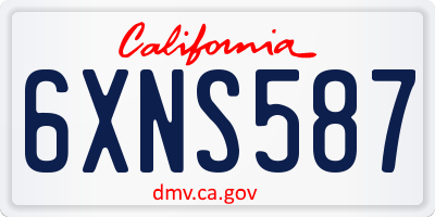 CA license plate 6XNS587