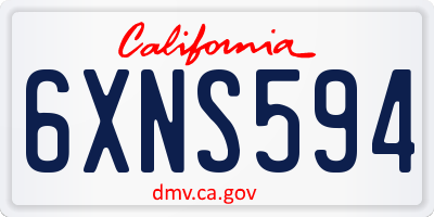 CA license plate 6XNS594