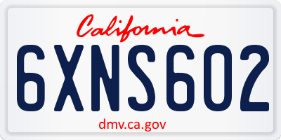 CA license plate 6XNS602