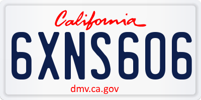 CA license plate 6XNS606