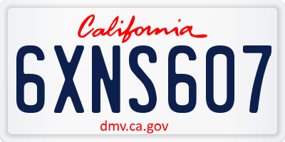CA license plate 6XNS607