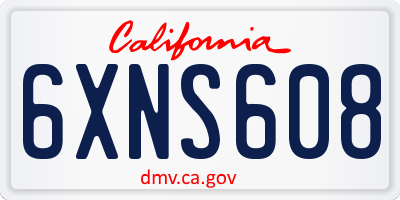 CA license plate 6XNS608