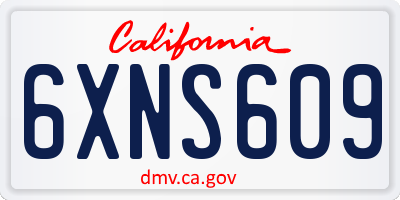 CA license plate 6XNS609