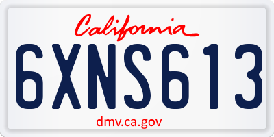 CA license plate 6XNS613