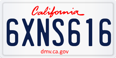CA license plate 6XNS616