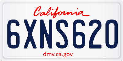 CA license plate 6XNS620