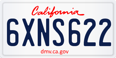 CA license plate 6XNS622
