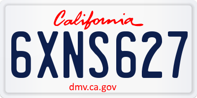 CA license plate 6XNS627
