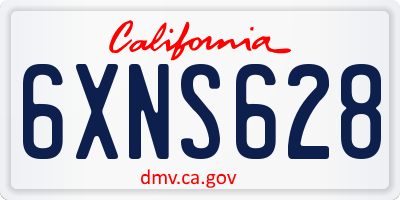 CA license plate 6XNS628