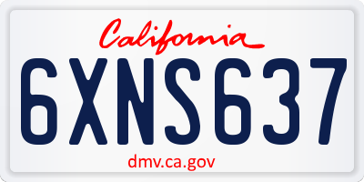 CA license plate 6XNS637