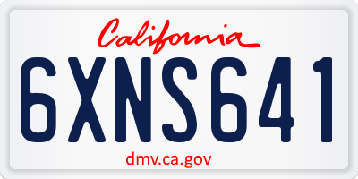 CA license plate 6XNS641