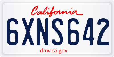 CA license plate 6XNS642