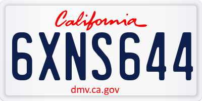 CA license plate 6XNS644