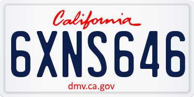 CA license plate 6XNS646