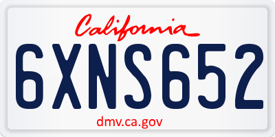 CA license plate 6XNS652