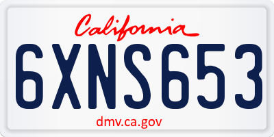 CA license plate 6XNS653