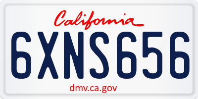 CA license plate 6XNS656