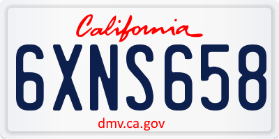 CA license plate 6XNS658